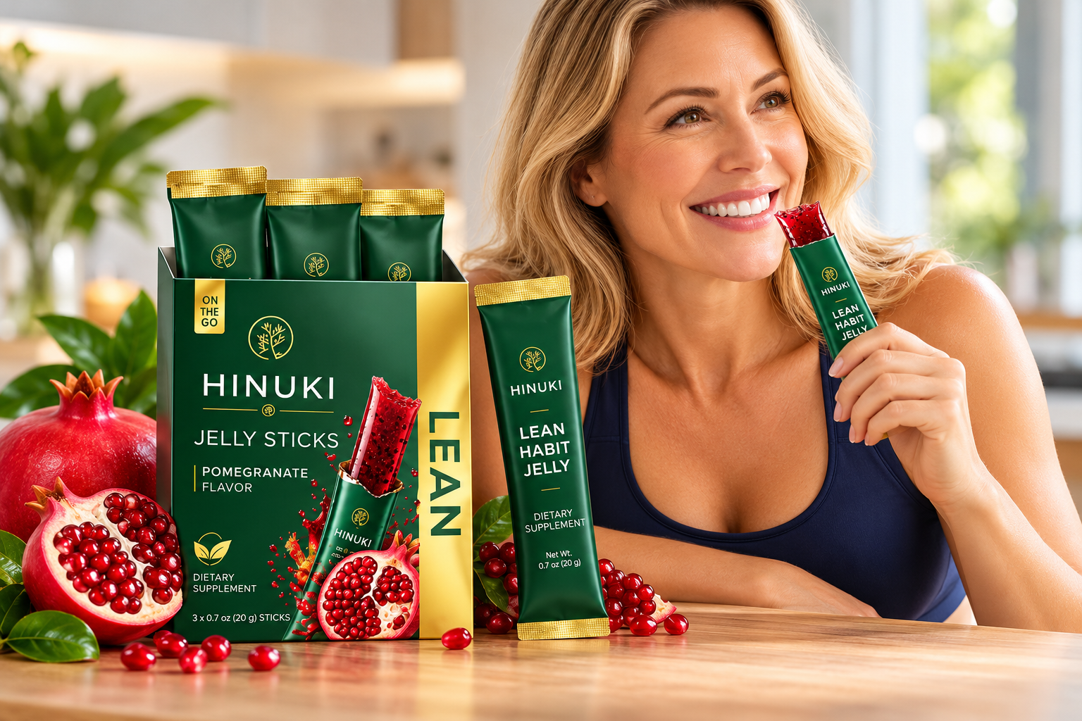 Hinuki Lean Habit Jelly with pomegranate flavor